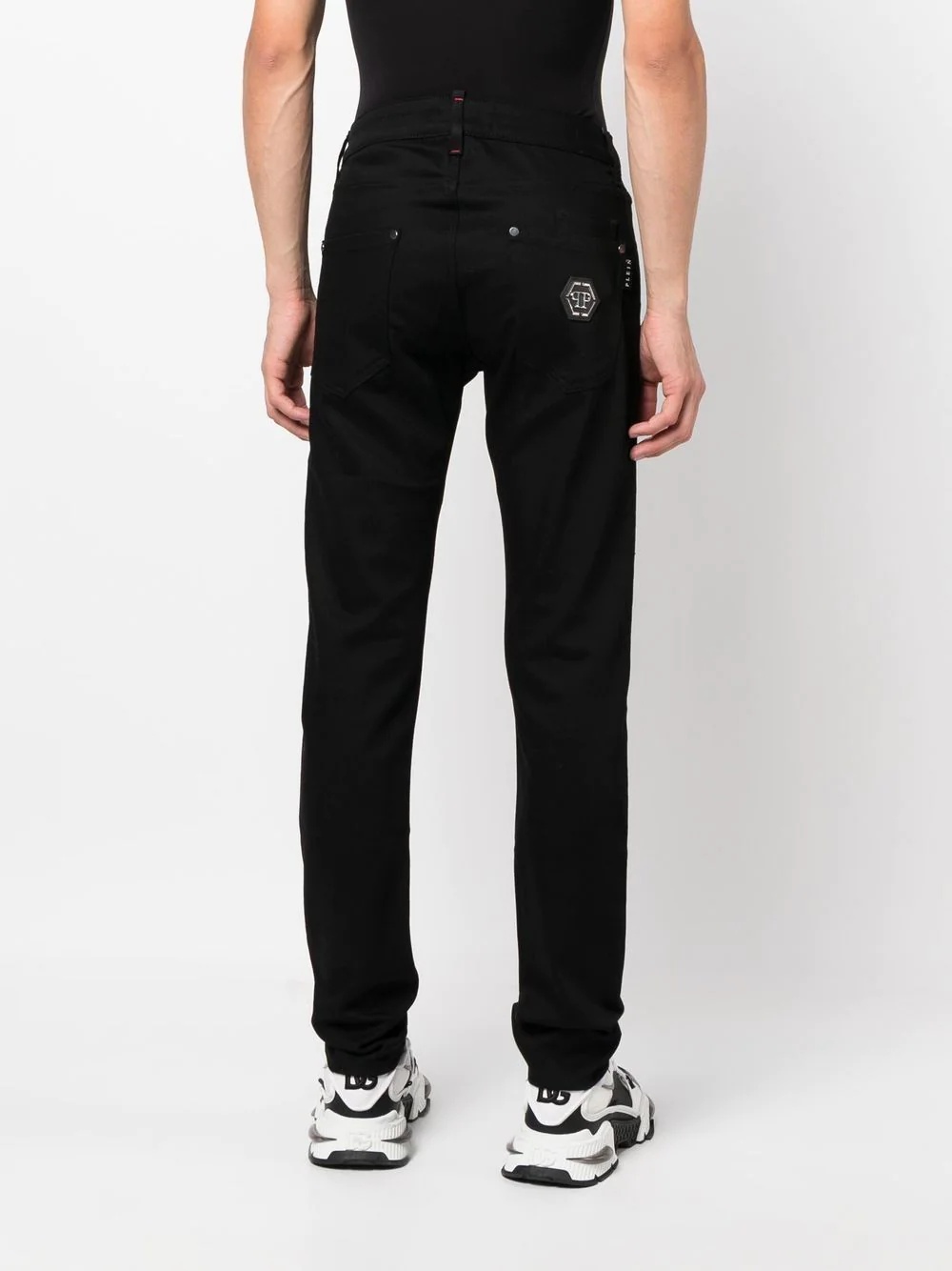 logo-patch slim-fit jeans - 4
