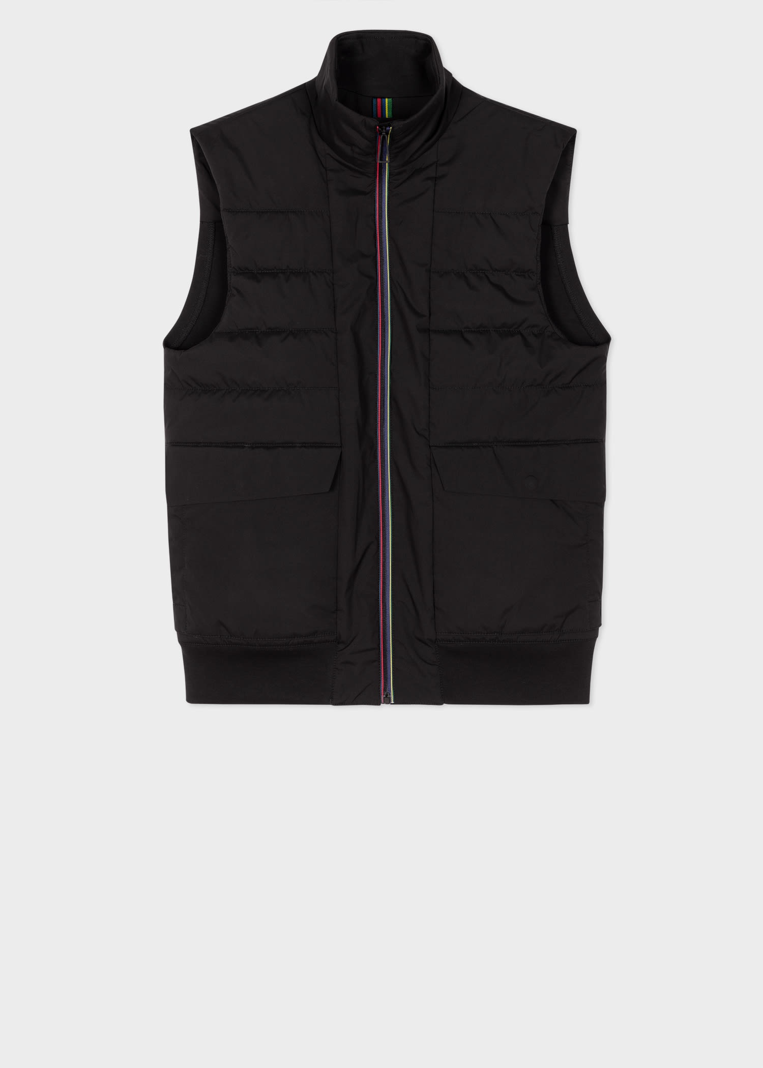 Mixed Media Wadded Gilet - 1