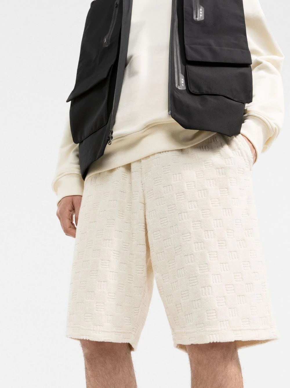 monogram towelling-finish track shorts - 3