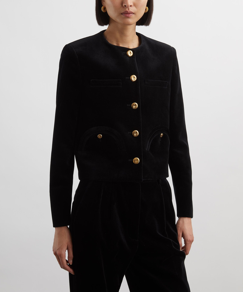 BLAZÉ MILANO Jealousy Black Velvet Bolero Jacket outlook