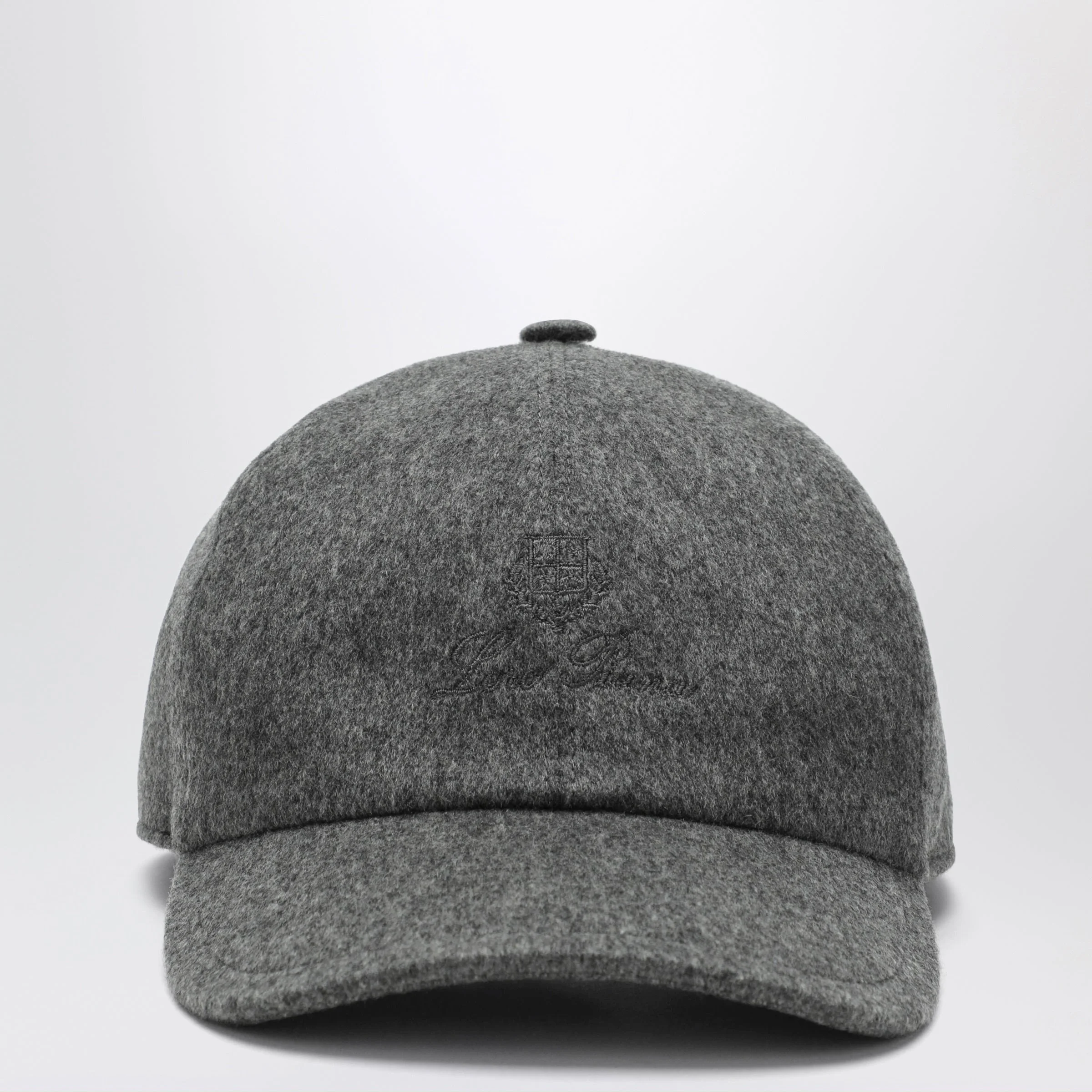 Grey melange cashmere baseball cap - 1