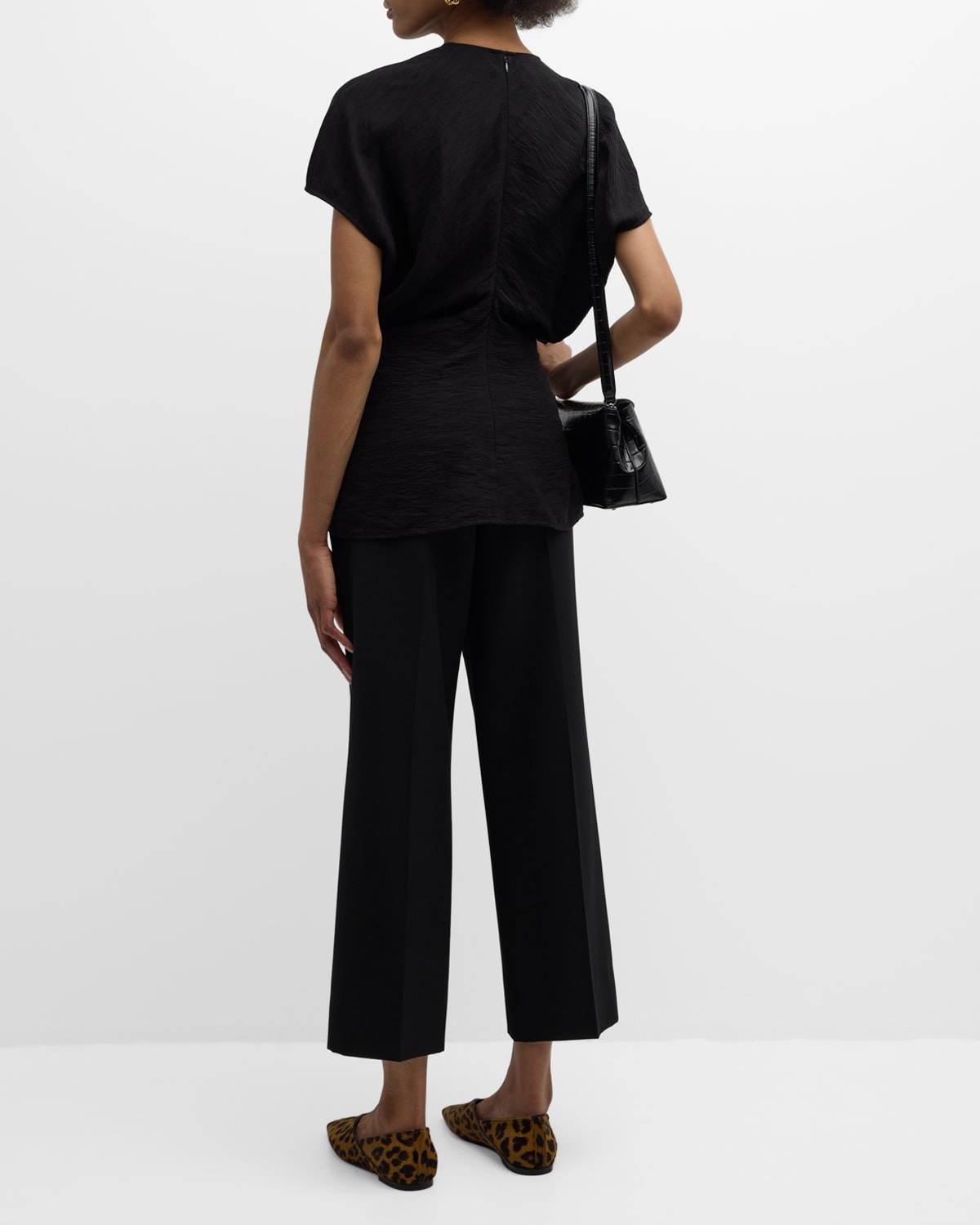 High-Rise Straight-Leg Crop Trousers - 4