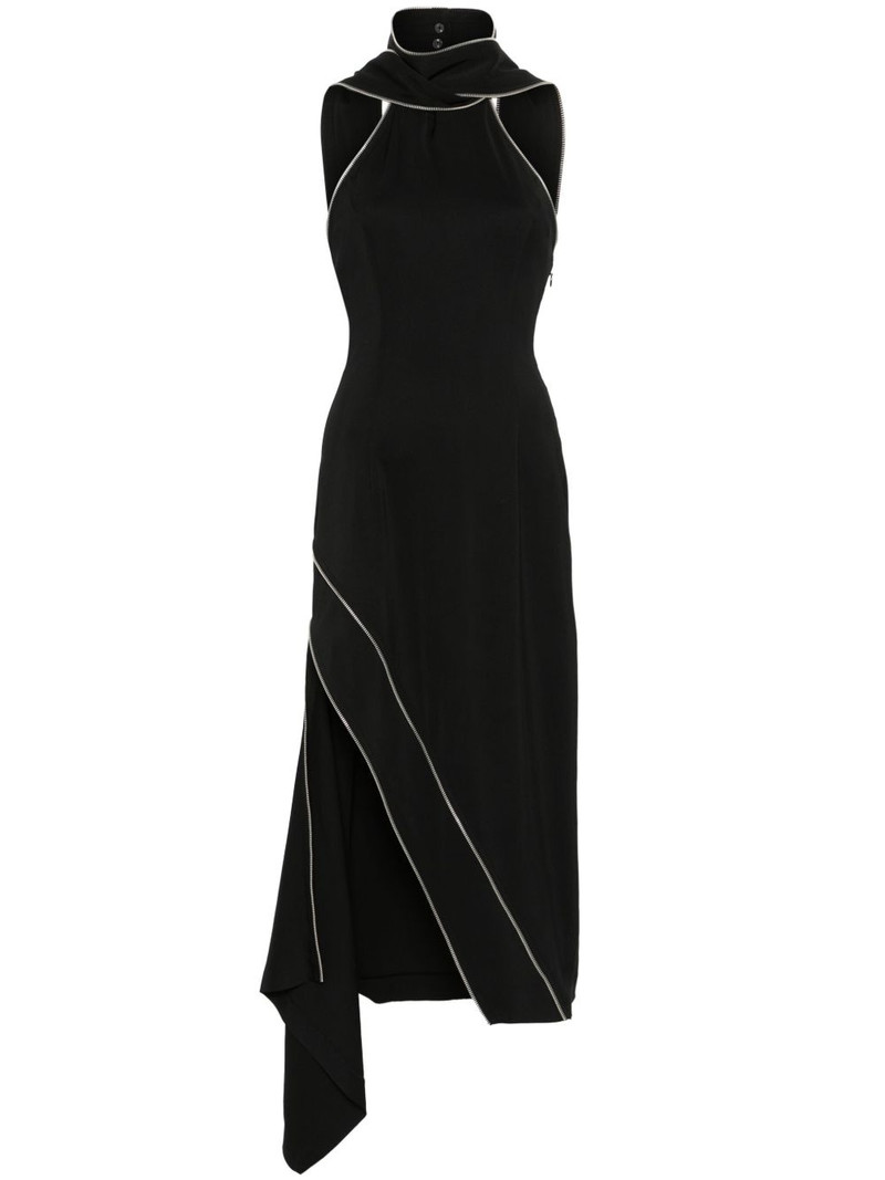 decorative-zip midi dress 1