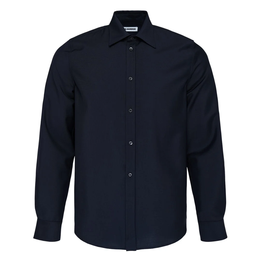 Wool Mohair Canvas Long Sleeve Shirt - 1
