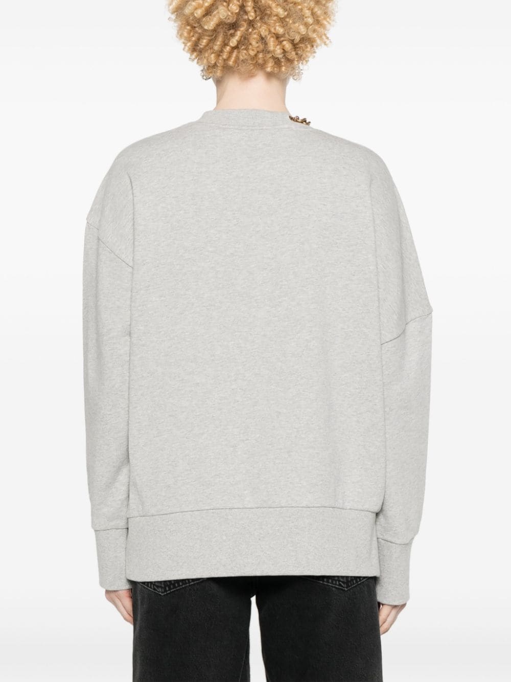 chain-link-detailing mÃ©lange sweatshirt - 4