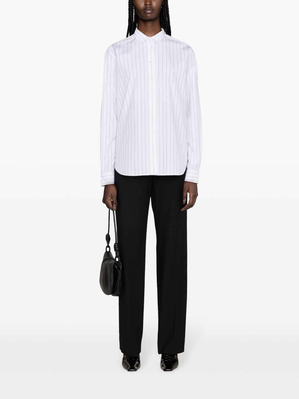 Capri logo-embroidery striped shirt - 2