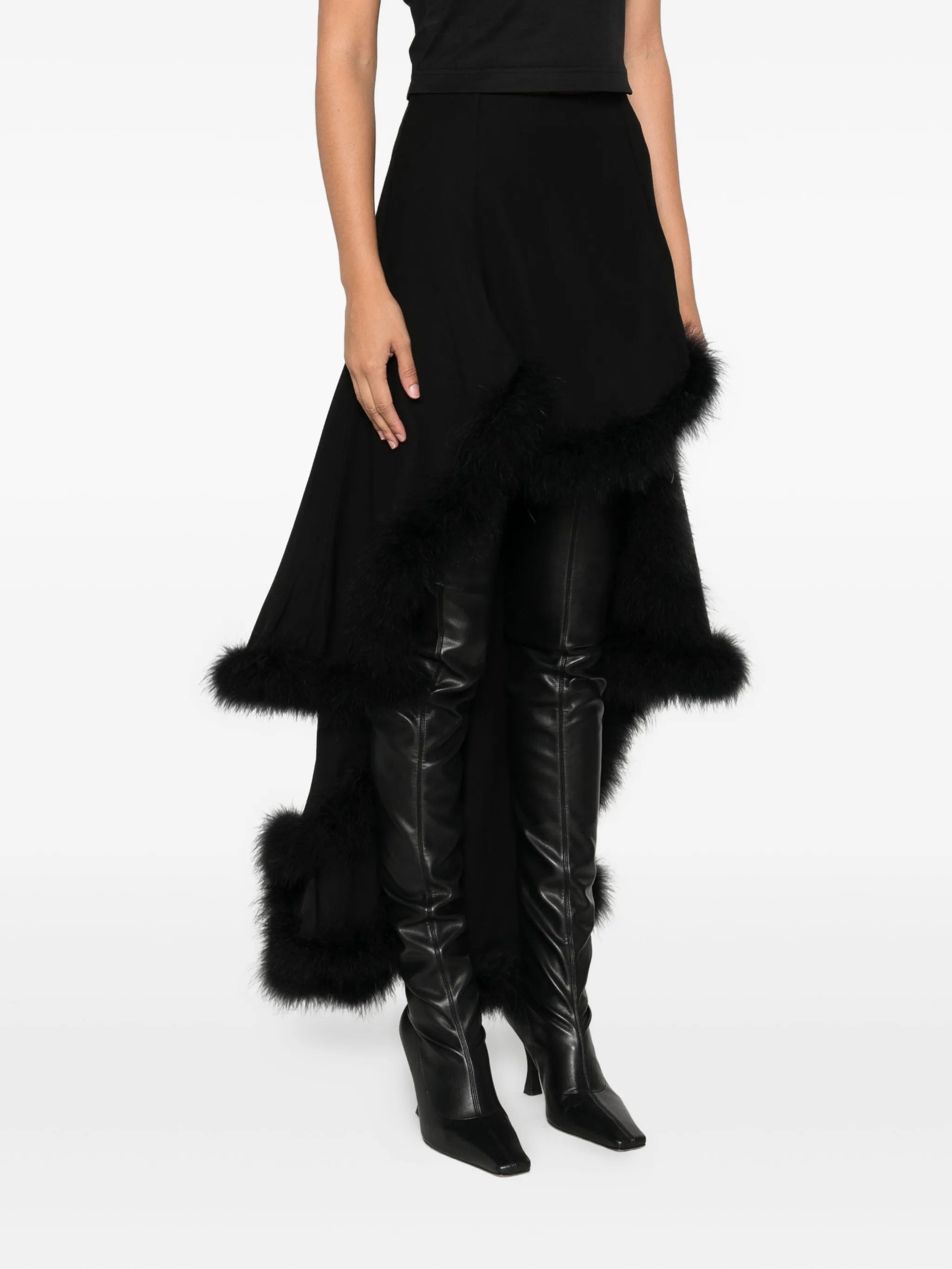 Mugler Trimmed Asymmetric Skirt - 3