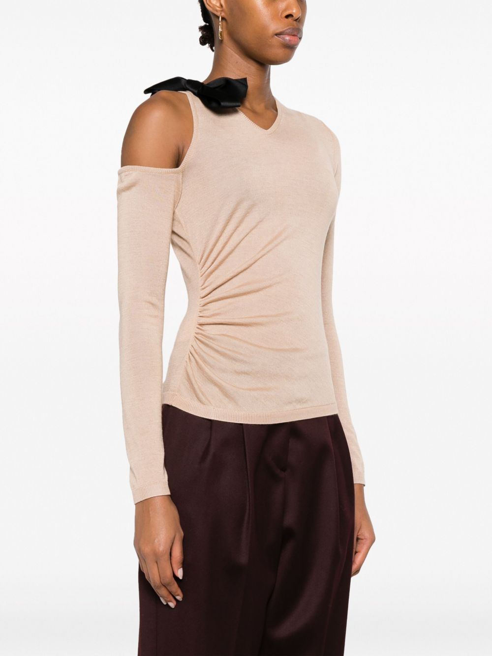 bow-embellished cut-out top - 3