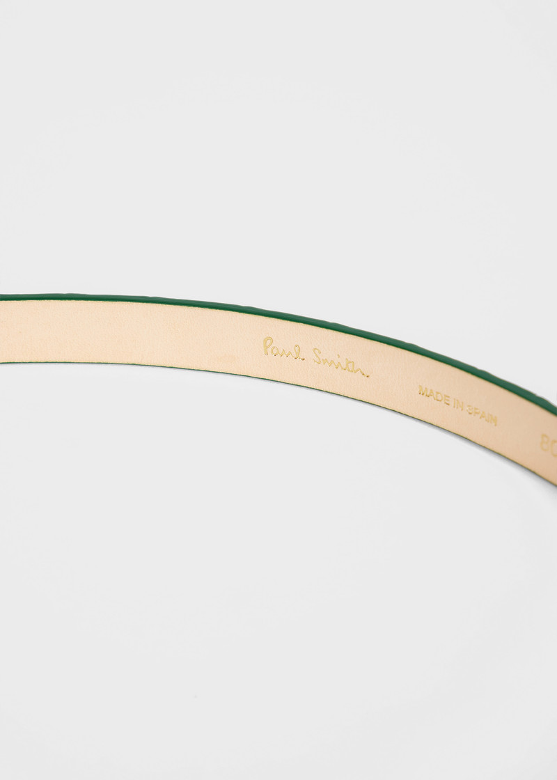 Women's Green Leather Croc Belt 5