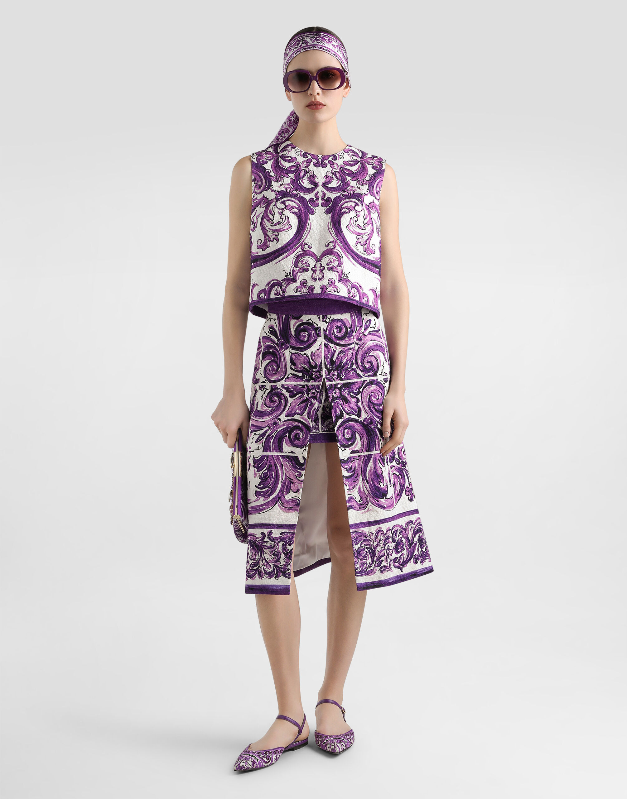Majolica-print skirt - 2