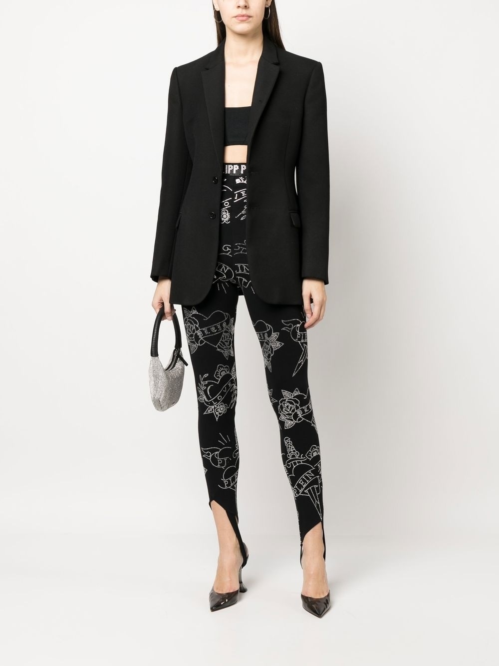 Love-print stirrup leggings - 2