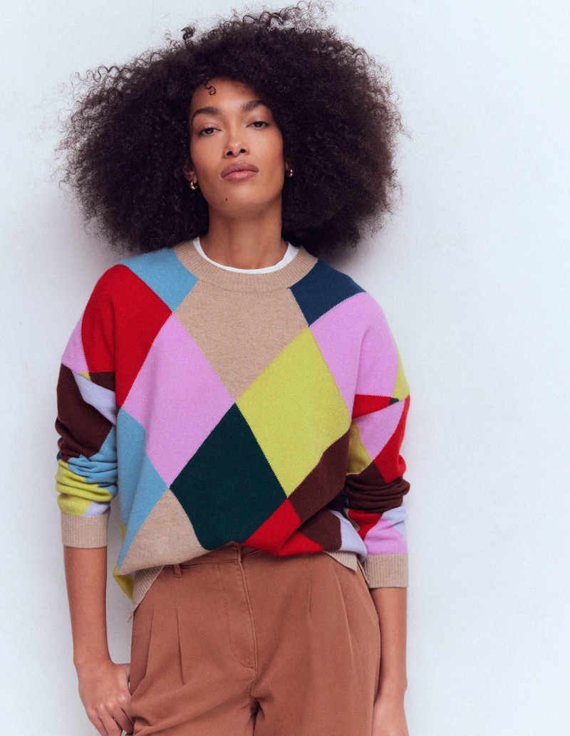 Anastasia Cashmere Sweater-Multi Harlequin Jumper 6