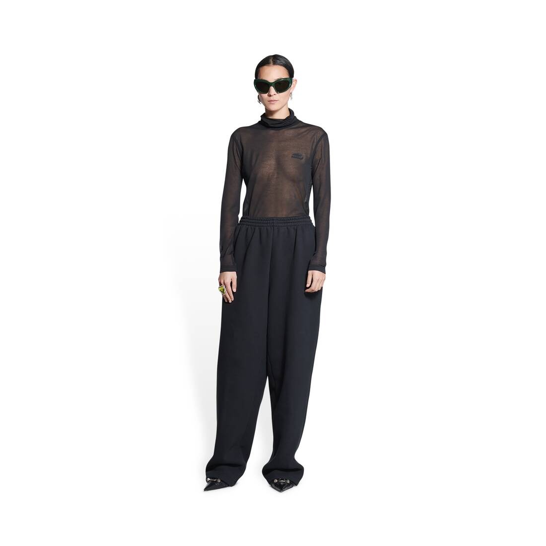 Women's 3b Sports Icon Shrunk Long Sleeve Turtleneck in Black - 2