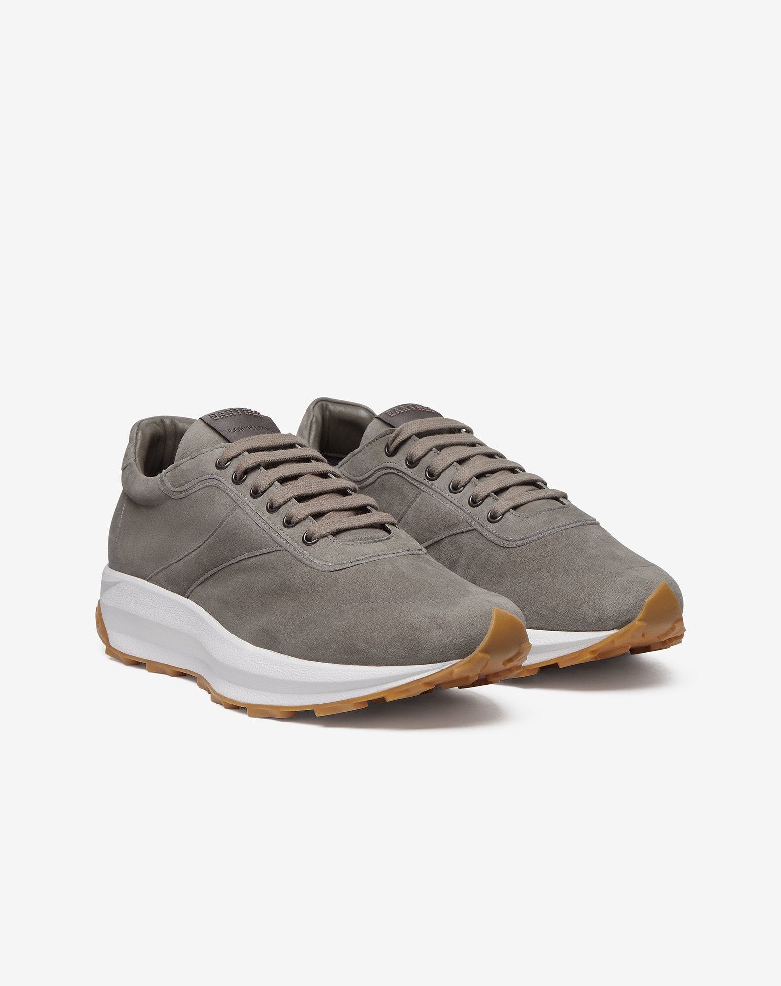 Grey suede running shoes - 2
