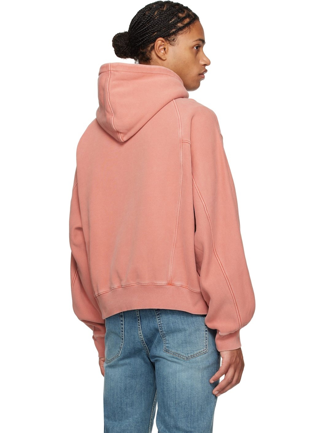 Pink Solid Dyeing Hoodie - 3