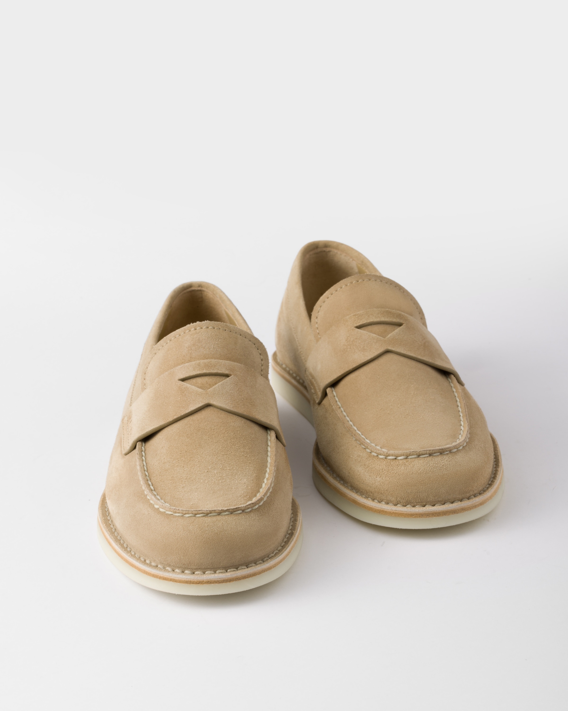 Bleached suede loafers - 5