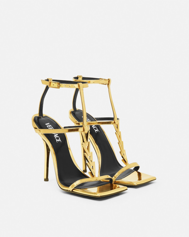 VERSACE V2025 Chain Metallic Sandals 105 mm outlook