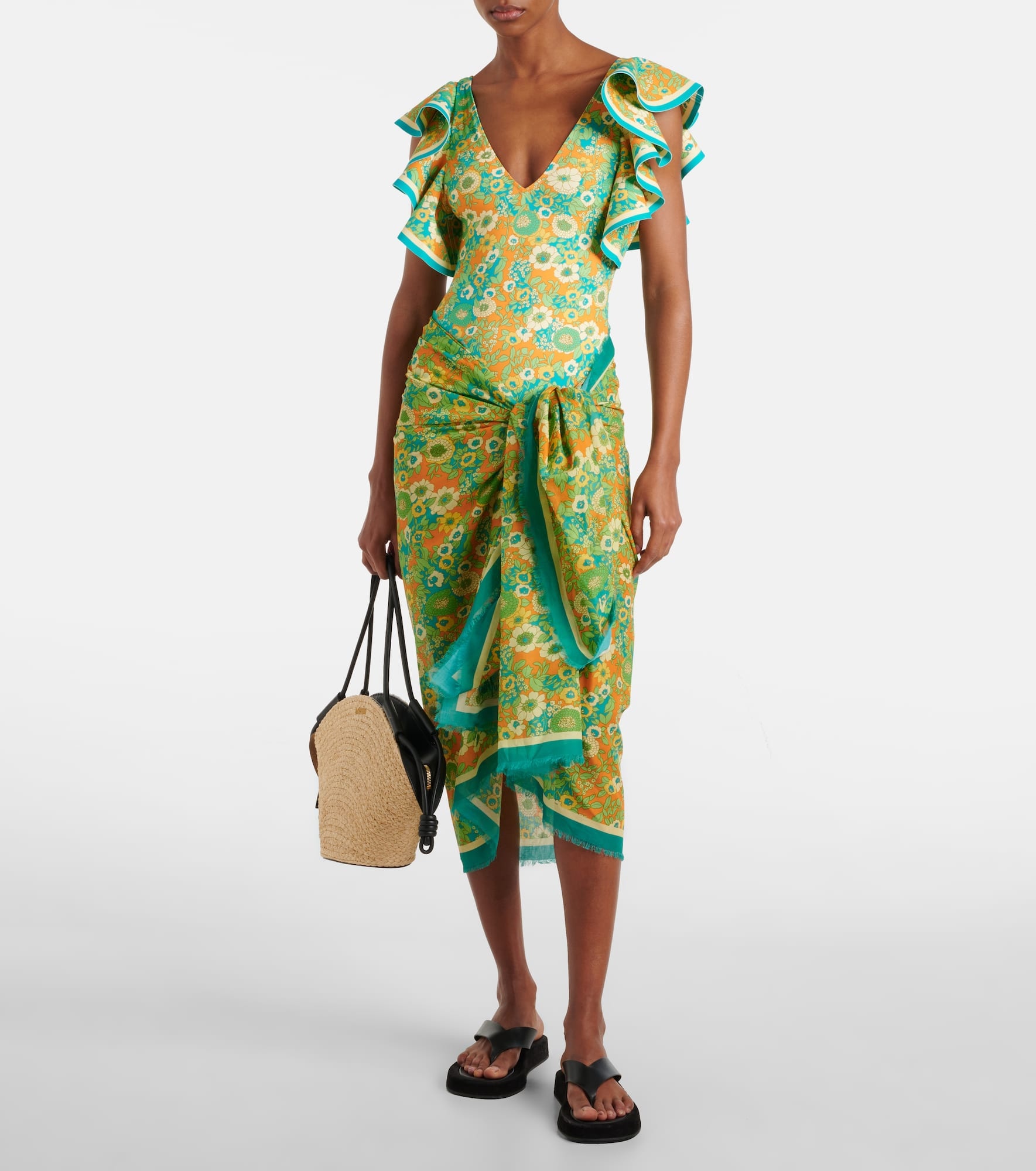 Jeff printed cotton beach cover-up - 2