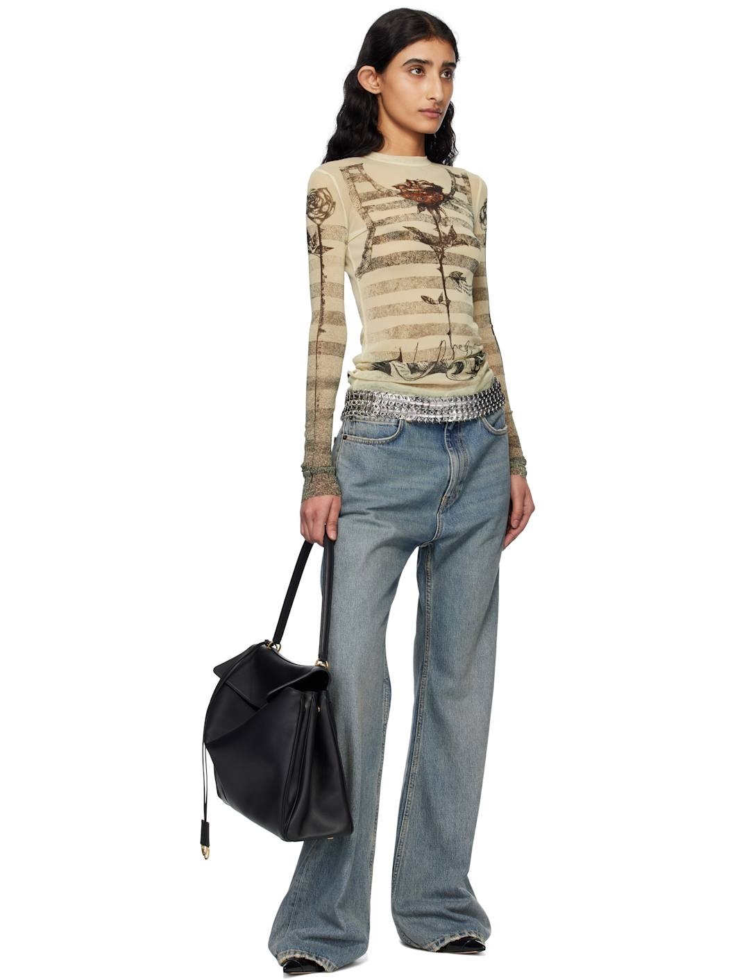 Beige 'The Tattoo Marinière' T-shirt - 5