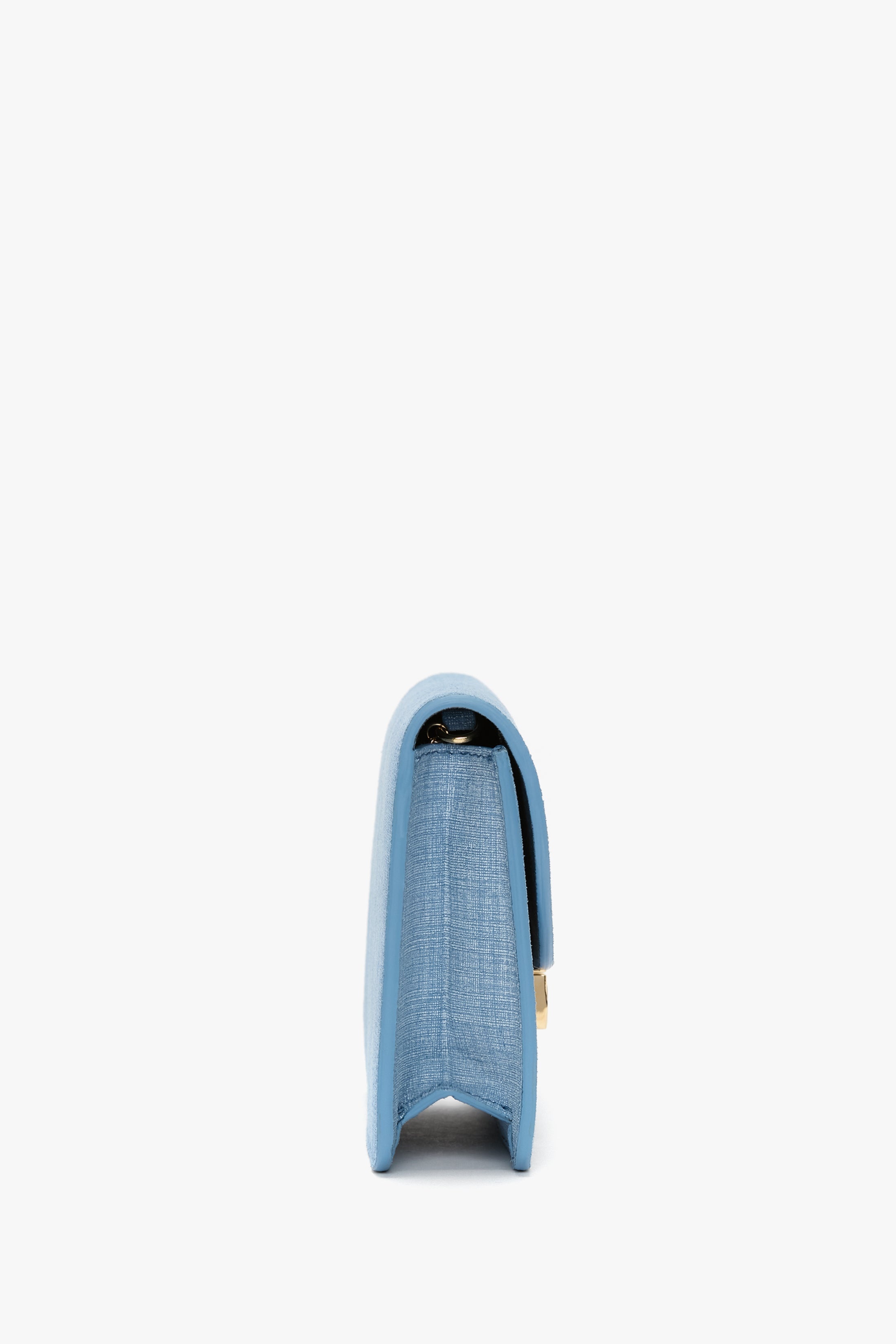 Nano Dorian Bag With Chain In Light Blue Chambray Effect Suede - 3