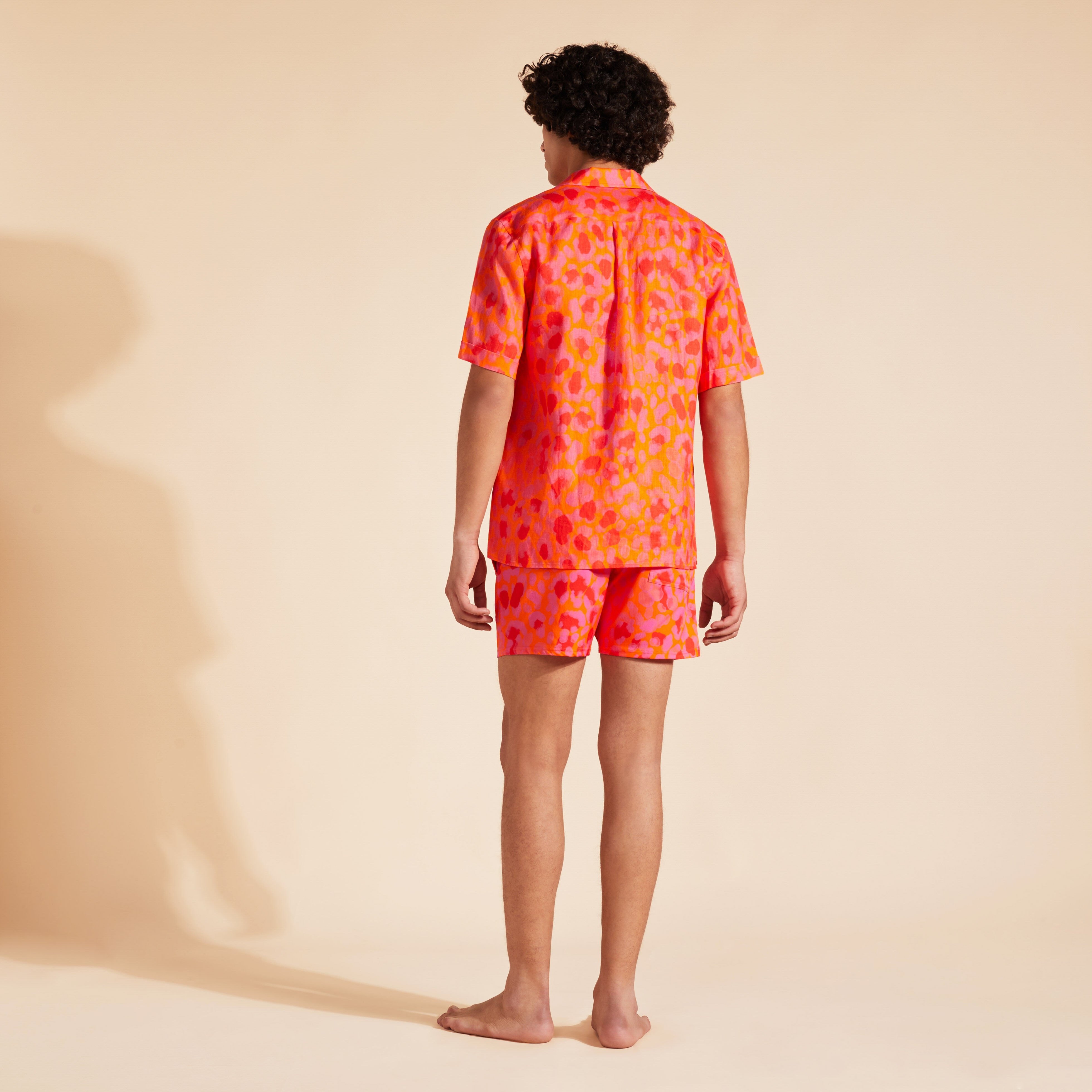 Men Bowling Linen Shirt New Leopard - 4