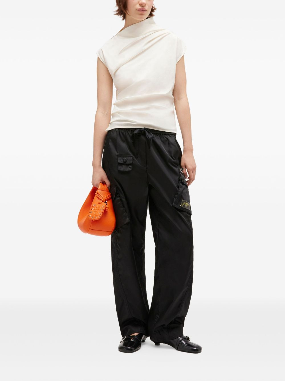 draped cowl-neck top - 2