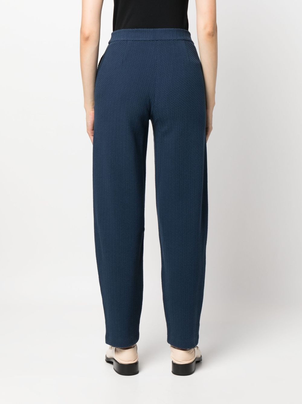 chevron-jacquard mid-rise trousers - 4