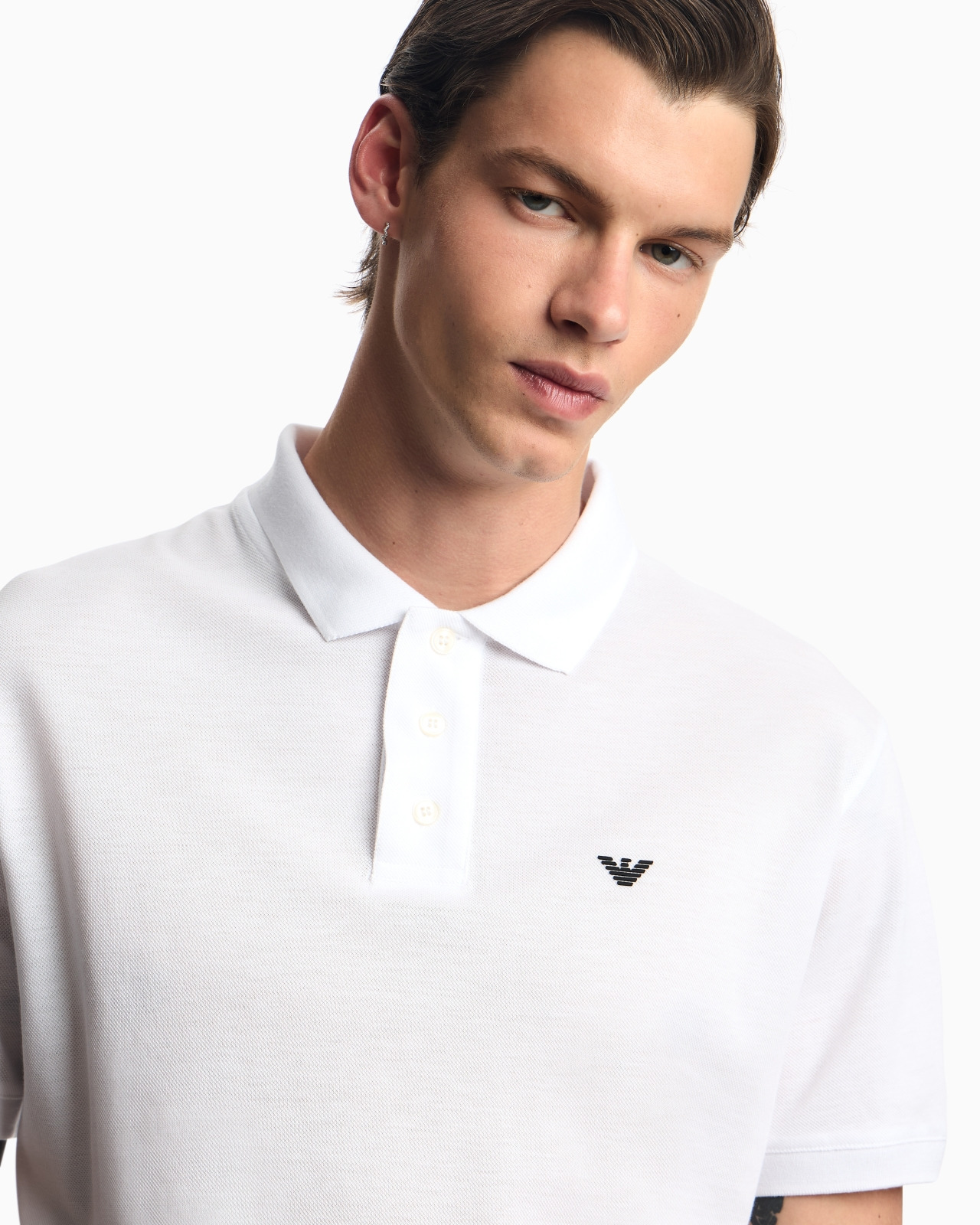 Mercerised piqué polo shirt with micro eagle - 5