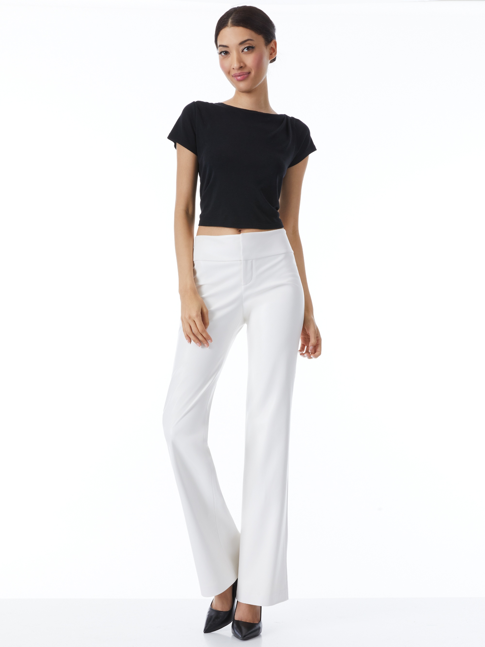 OLIVIA VEGAN LEATHER BOOTCUT PANT - 5