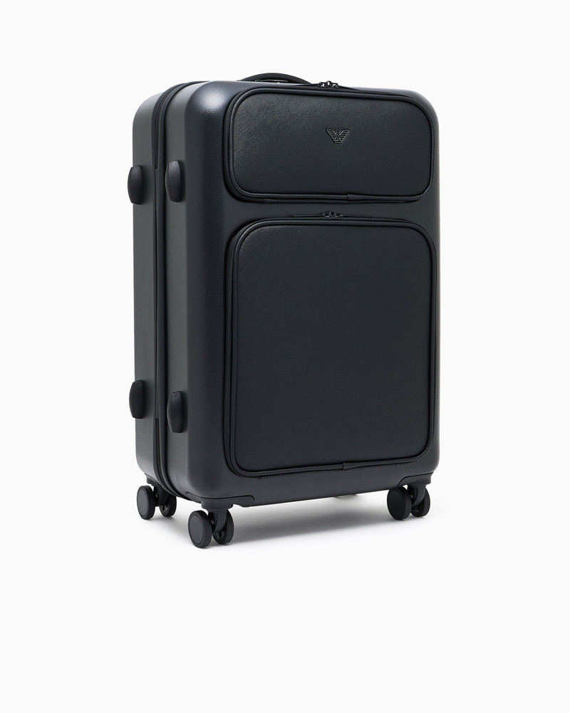 EMPORIO ARMANI ASV ABS MEDIUM CARRY-ON BAG WITH REGENERATED SAFFIANO DETAIL AND EAGLE PLATE outlook
