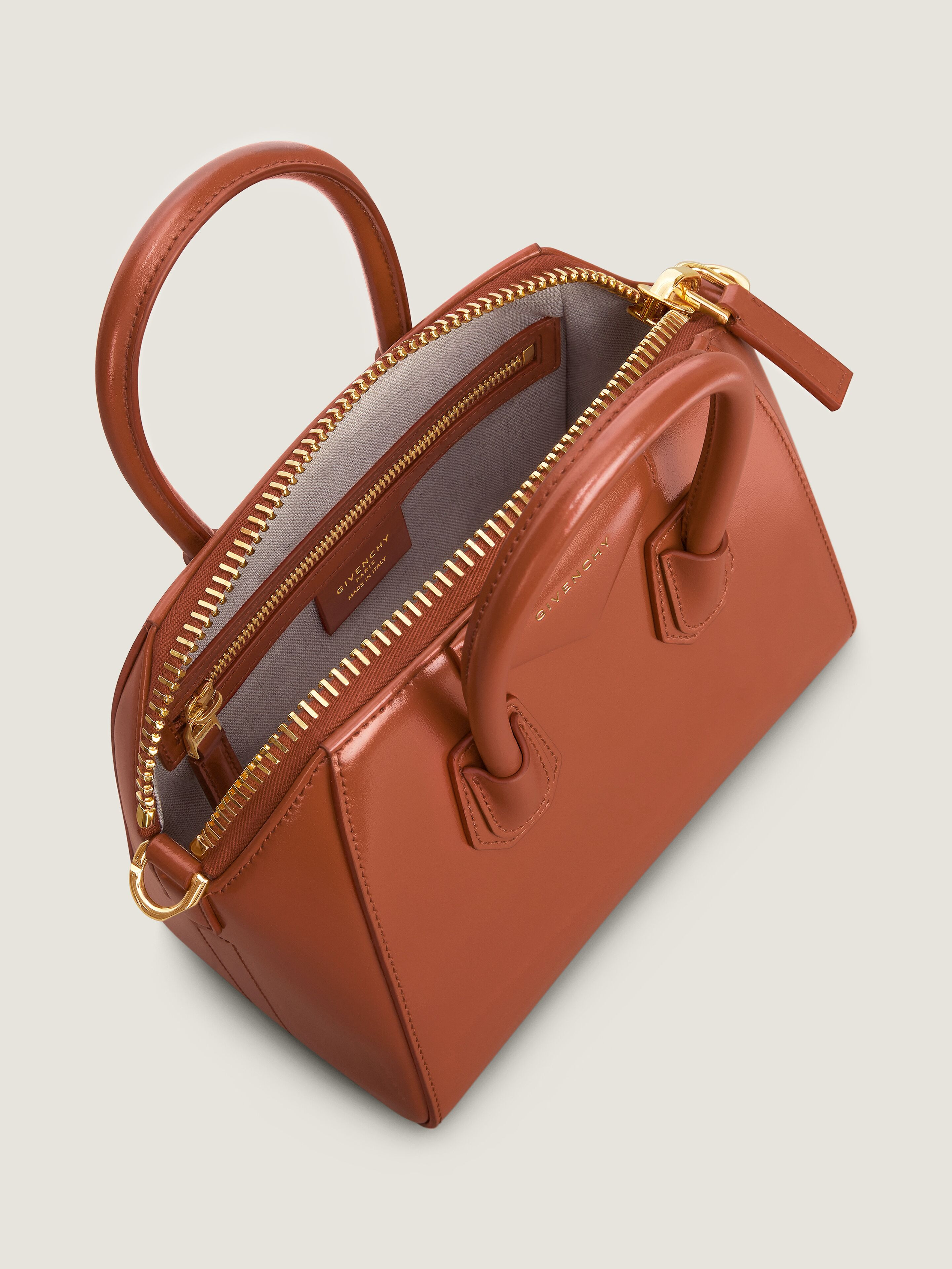 MINI ANTIGONA BAG IN BOX LEATHER - 5