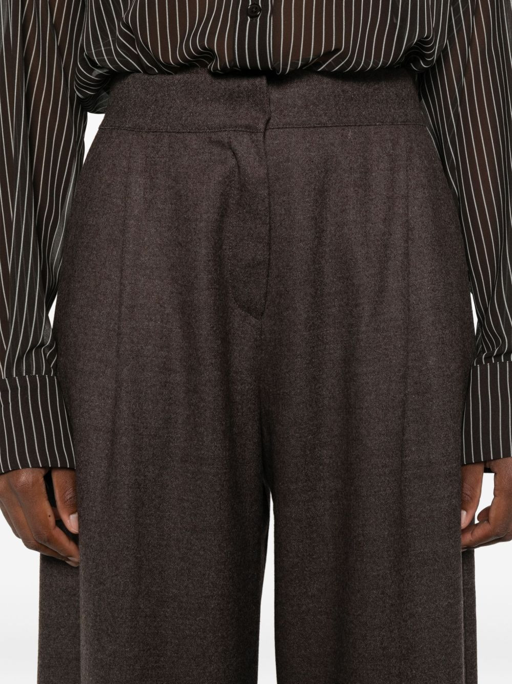 elasticated wool trousers - 5