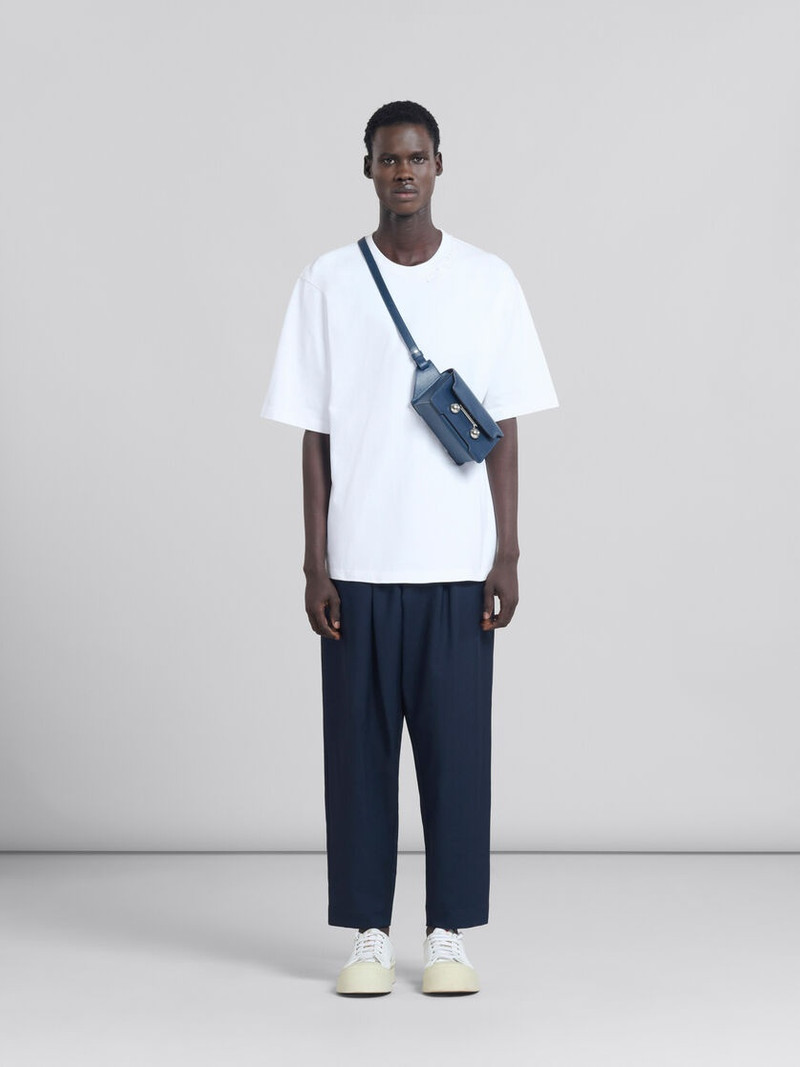 Marni DEEP BLUE LEATHER TRUNKAROO CROSSBODY BAG outlook