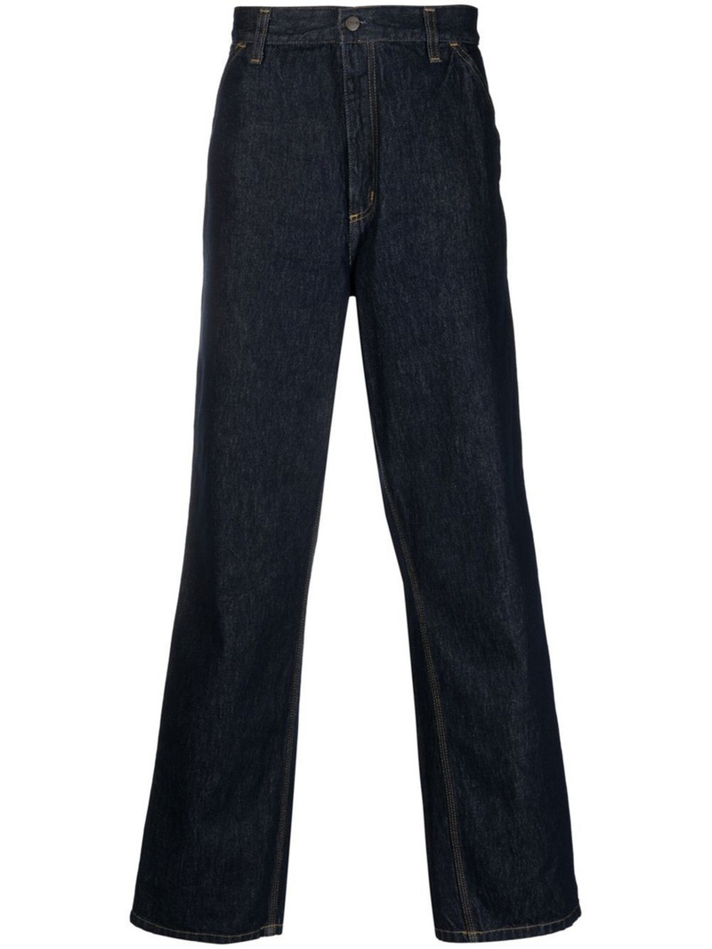 logo-patch denim trousers - 1
