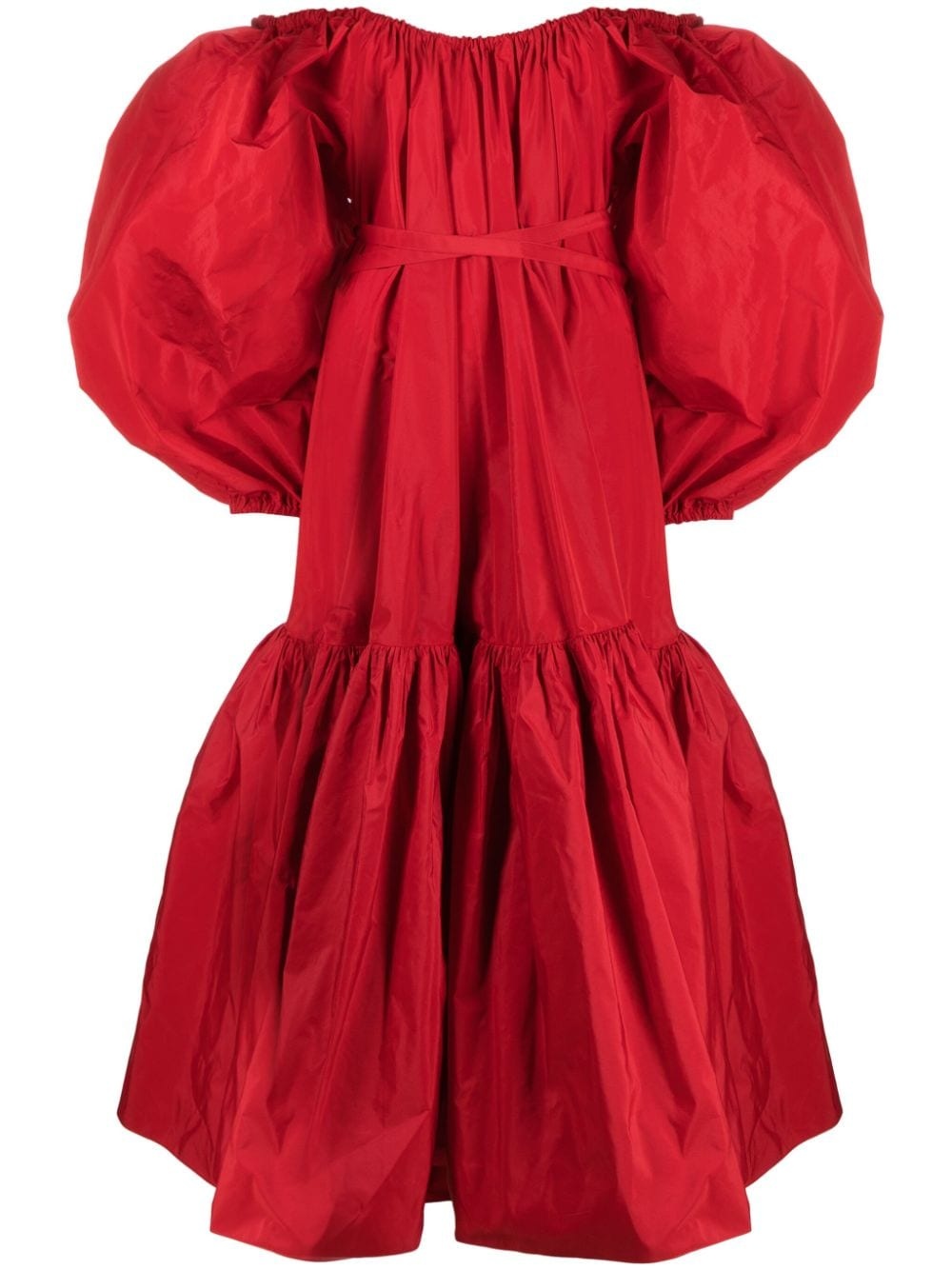 off-shoulder faille midi dress - 1