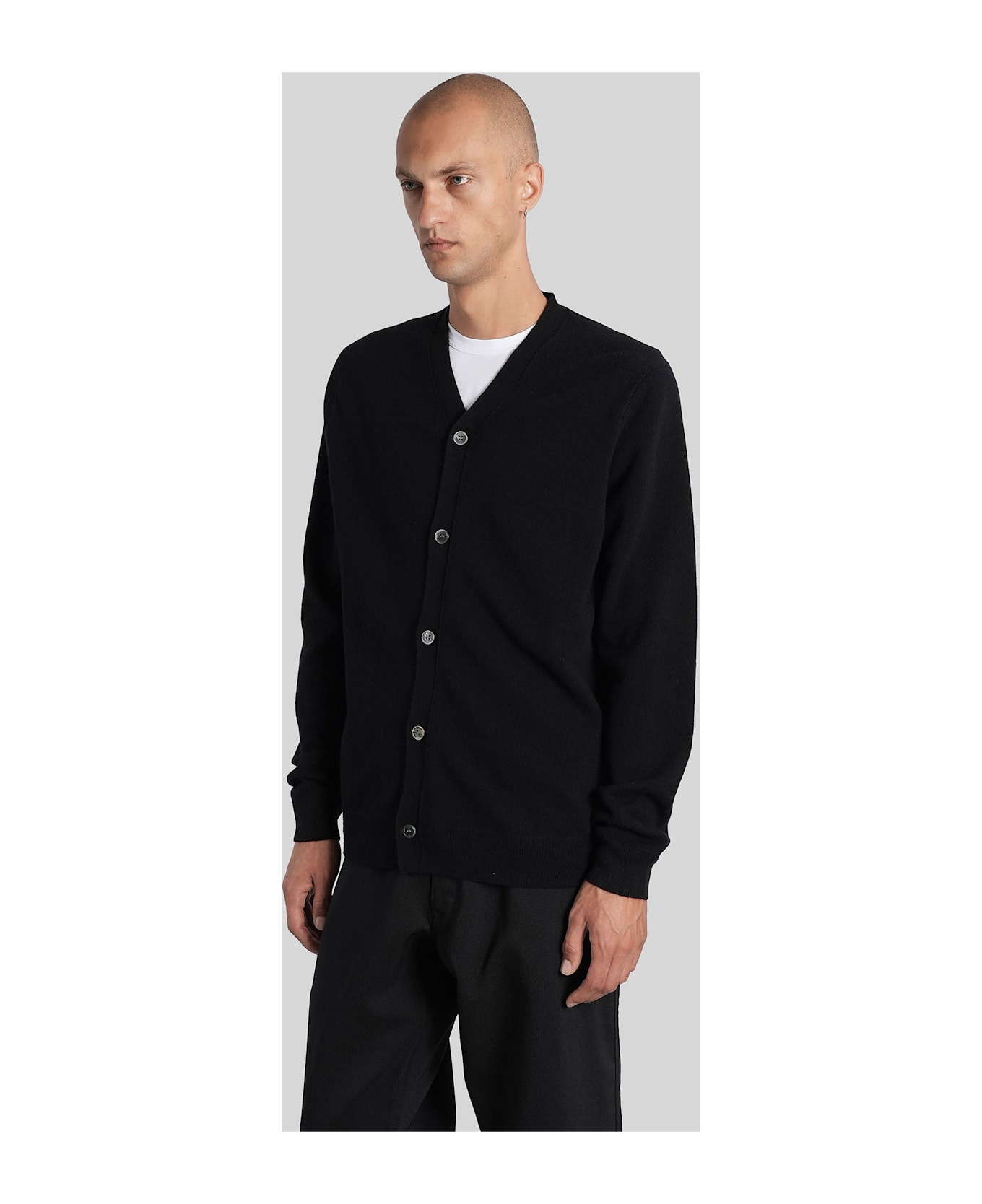 Cardigan In Black Wool - 4
