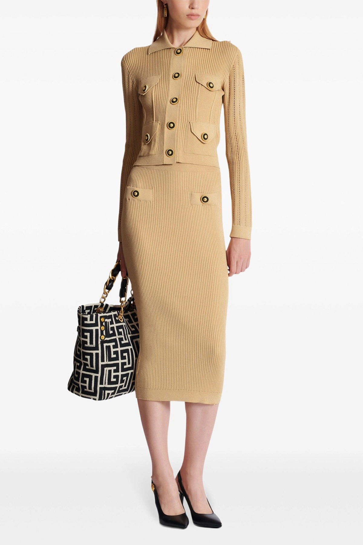 Ribbed midi skirt - 2
