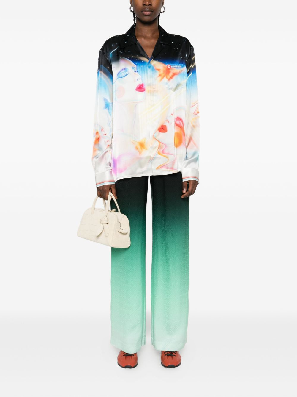 printed silk shirt - 2