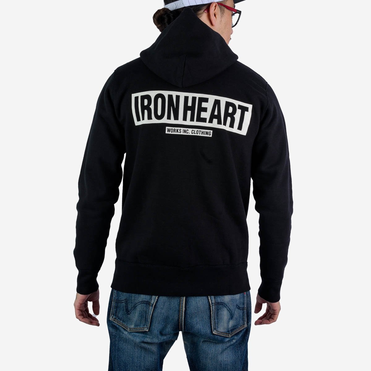 IHSW-65-BLK Printed 14oz Ultra Heavyweight Loopwheel Cotton Zippered Hoodie - Black - 4