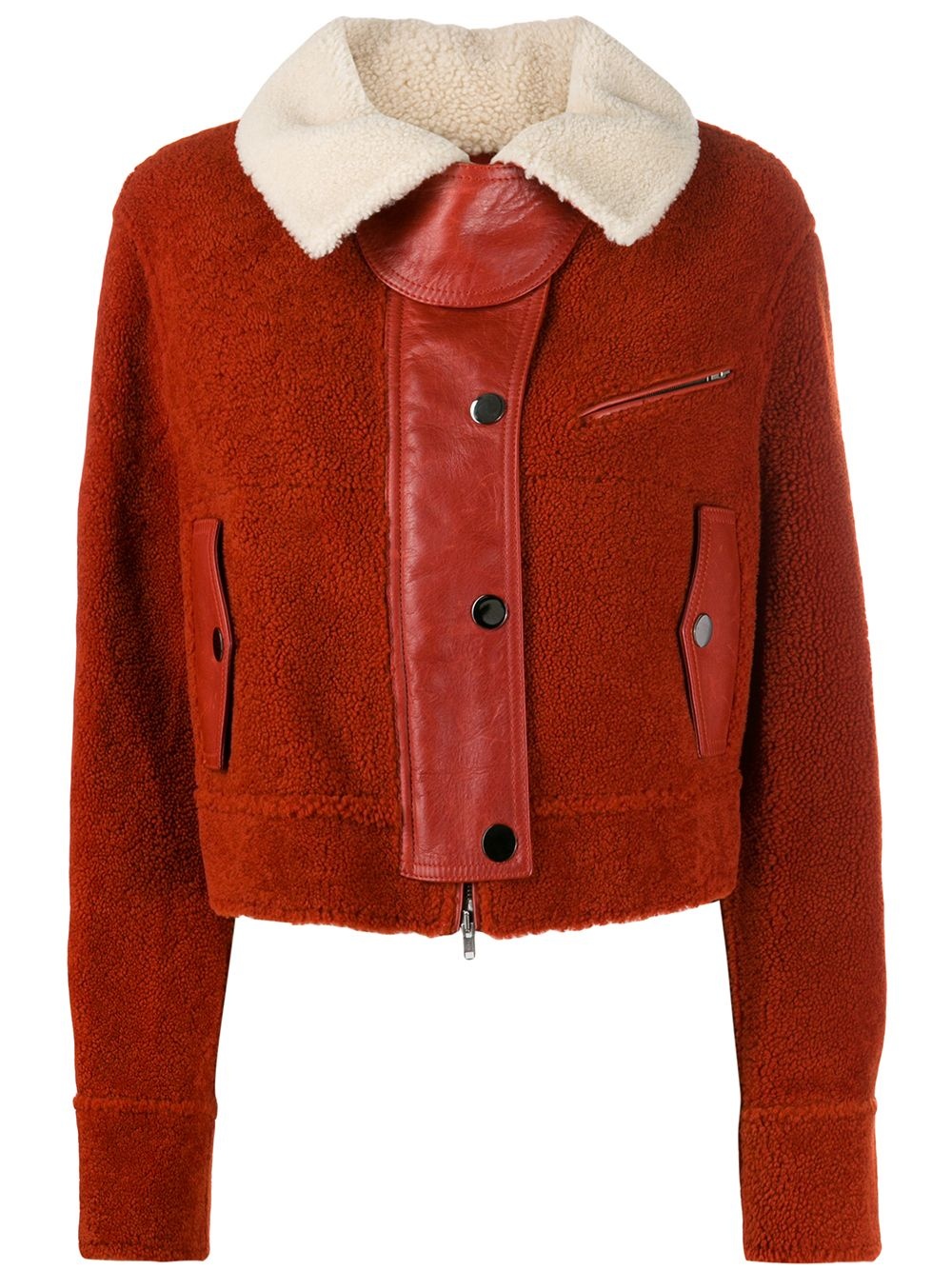 two-tone shearling jacket - 1