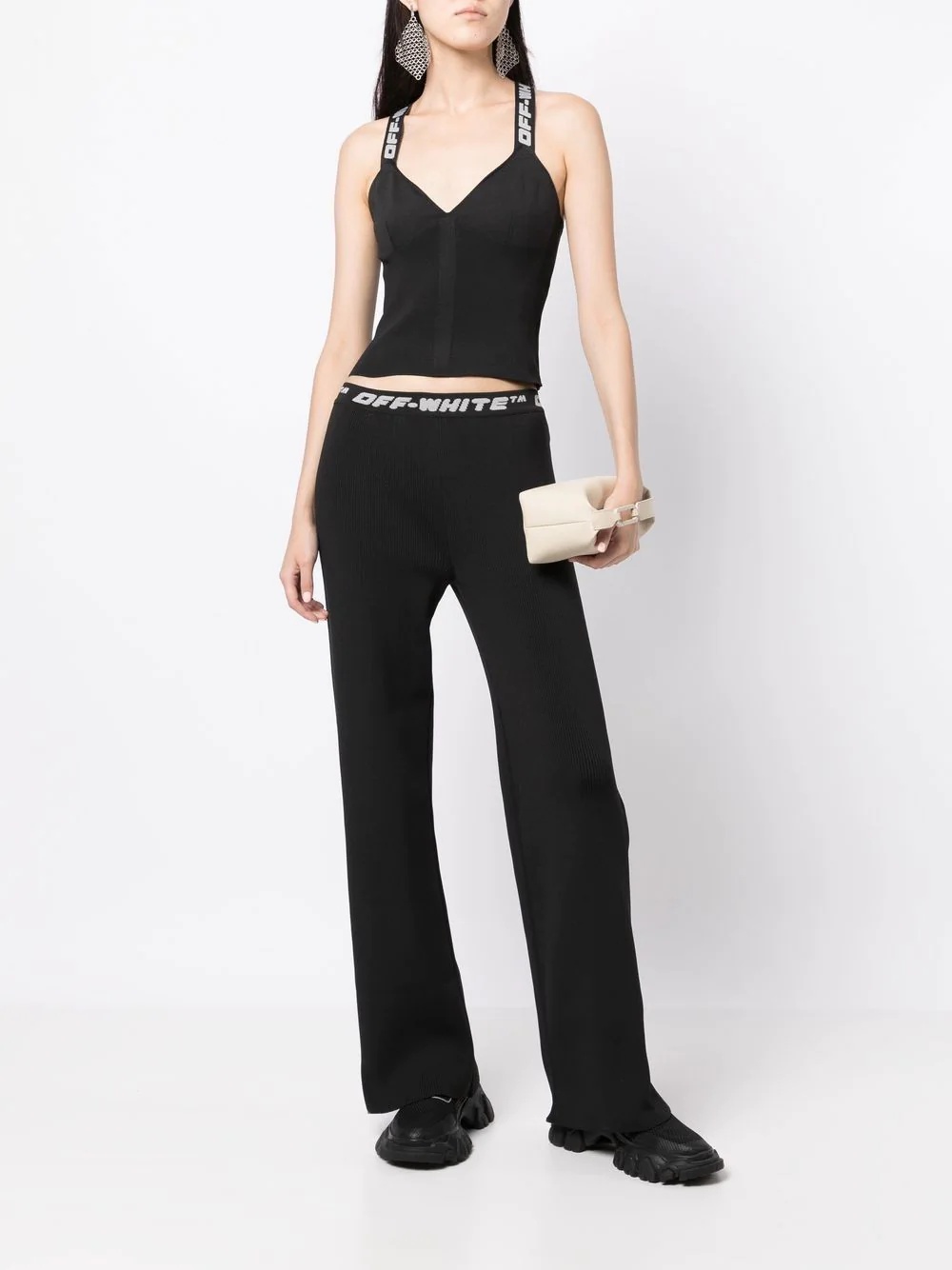 logo-waistband straight-leg trousers - 2