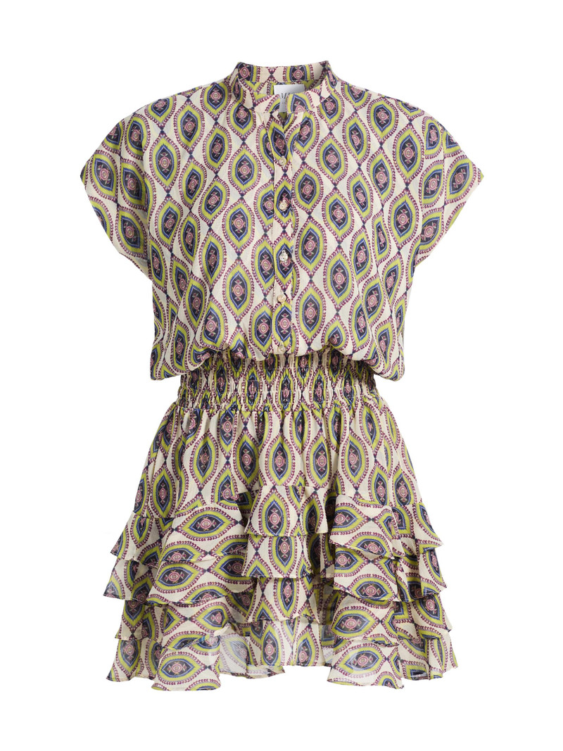 Women's Evie Printed Chiffon Minidress - Mosaic Eye 1