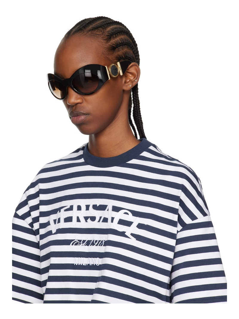 Brown Oval Shield Sunglasses 4