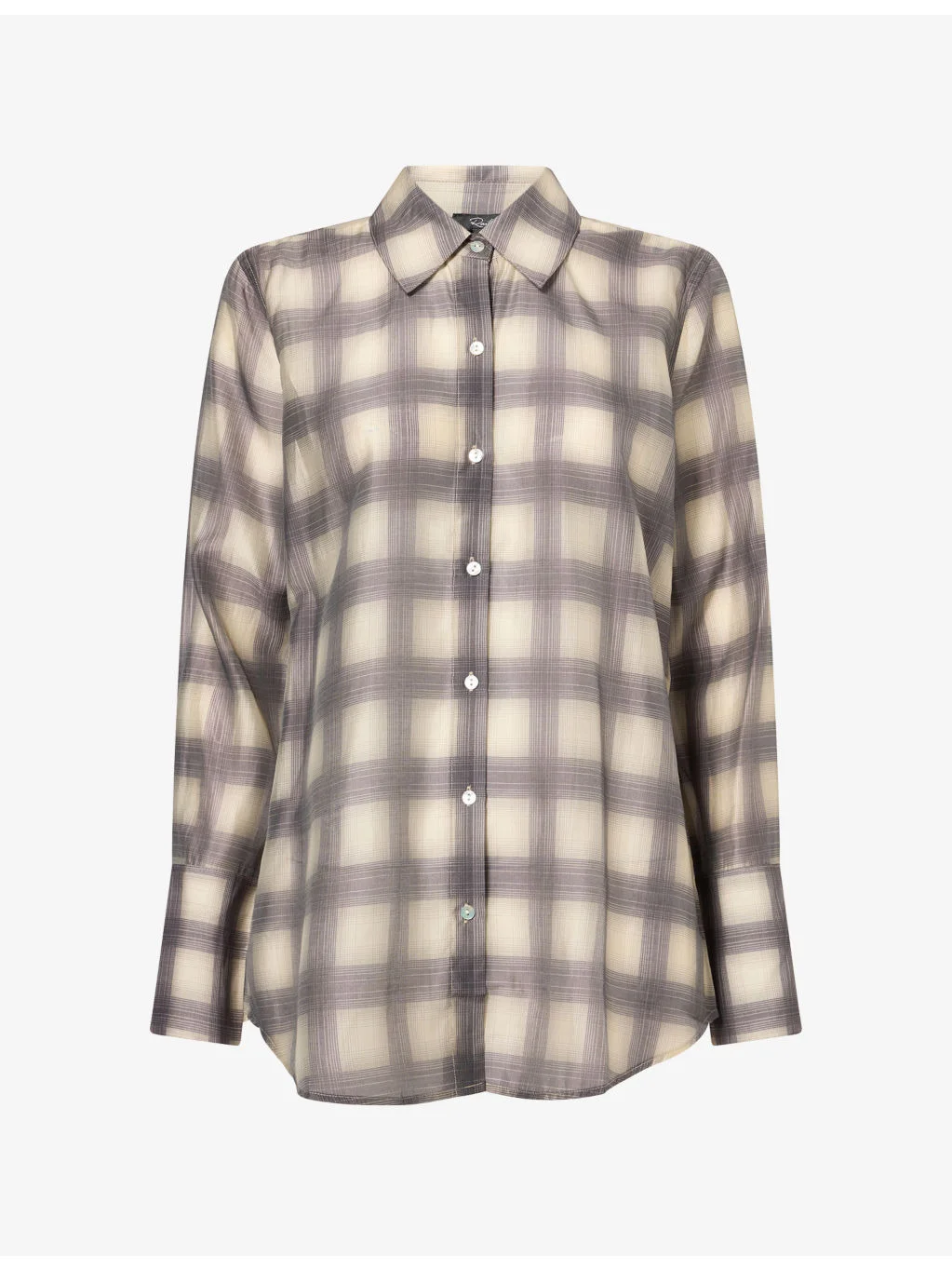 Bishop Sheer Checked Long-Sleeve Twill Shirt - 1
