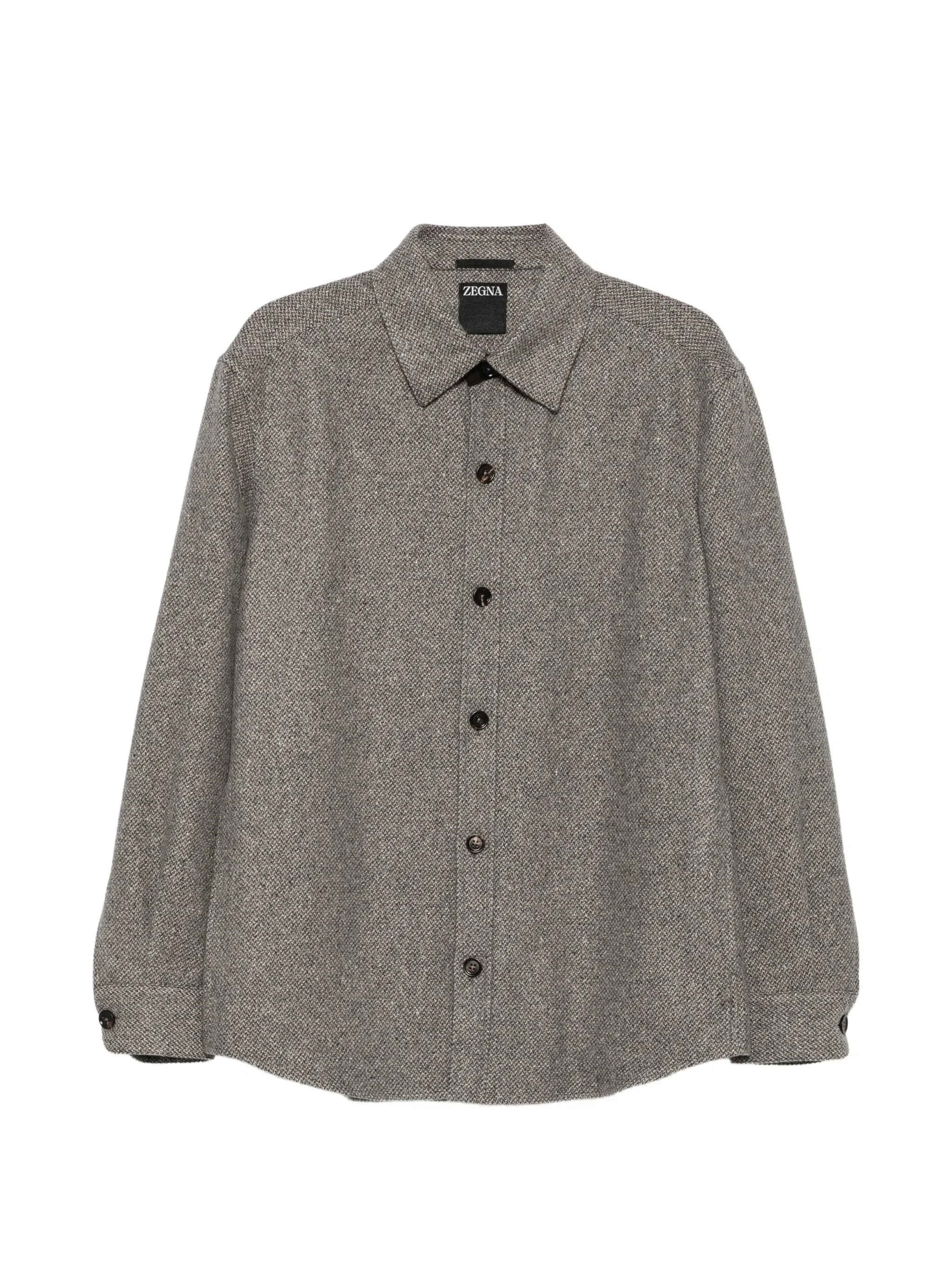 Zegna Herringbone-pattern Shirt Jacket - 1