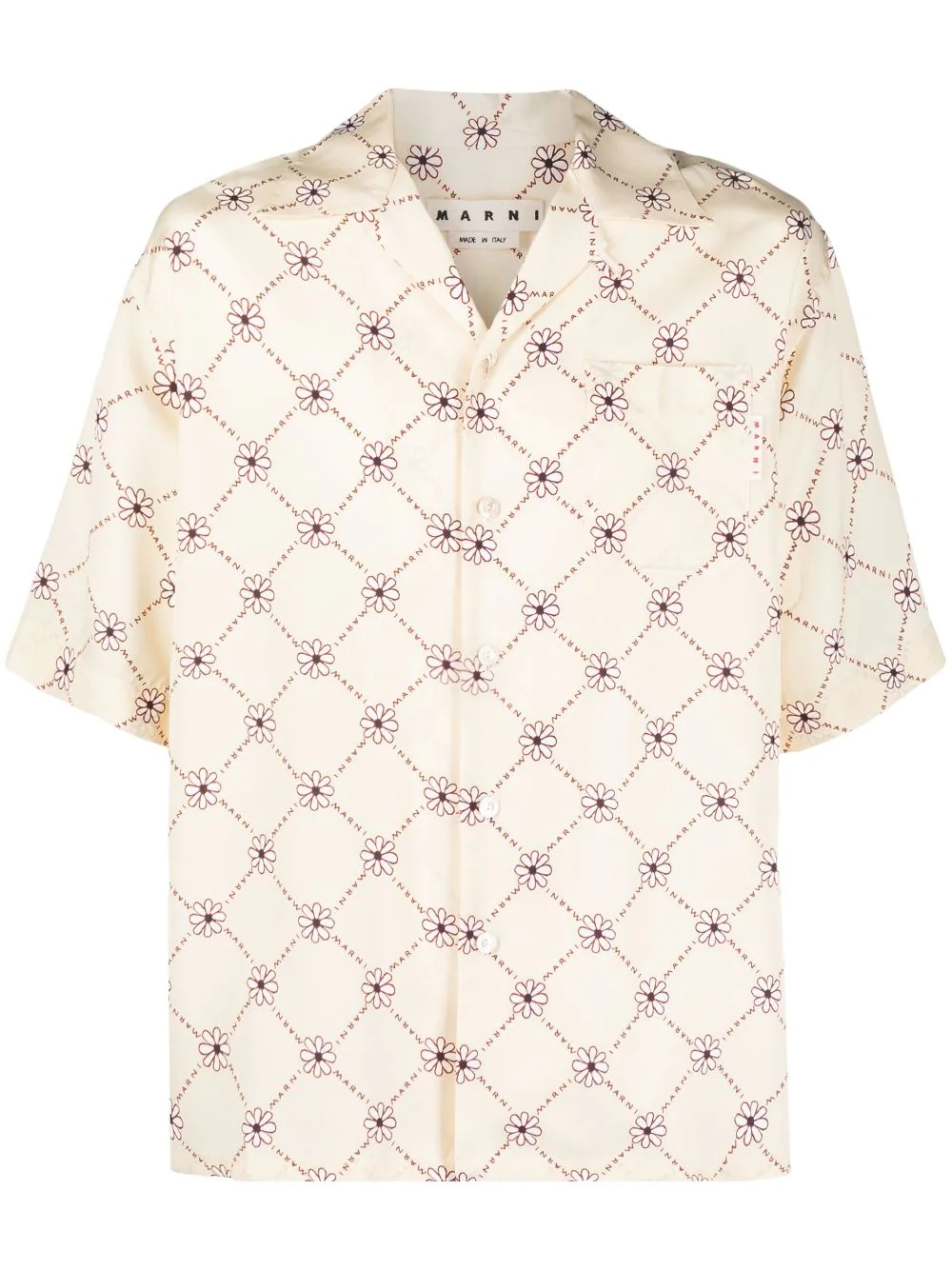 floral-print bowling shirt - 1