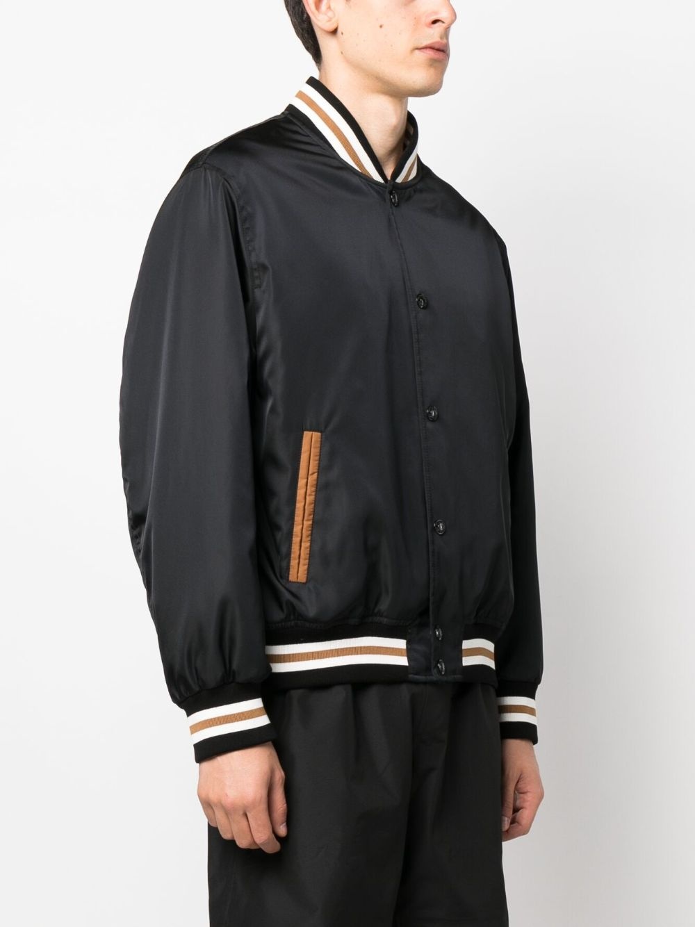 stripe-detail bomber jacket - 3