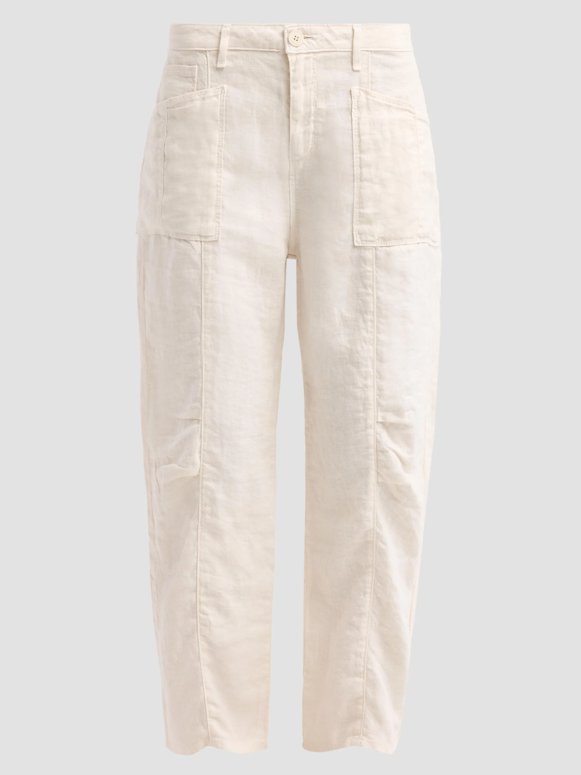 Women's Cody Rodeo Linen High-Rise Barrel Pants - Vintage White - 1
