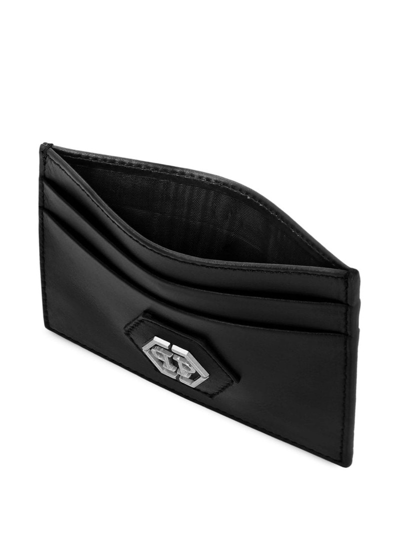 PHILIPP PLEIN logo-plaque leather cardholder outlook