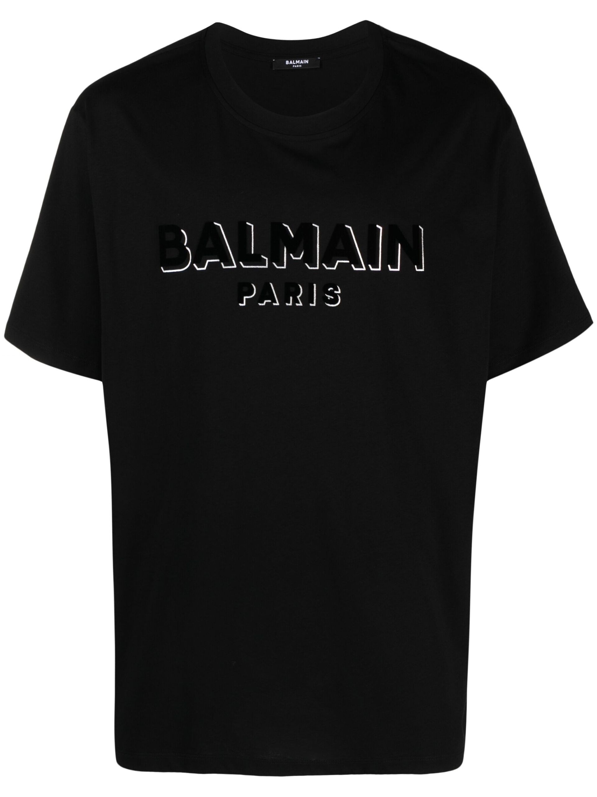 Black Logo-Print Cotton T-Shirt - 1